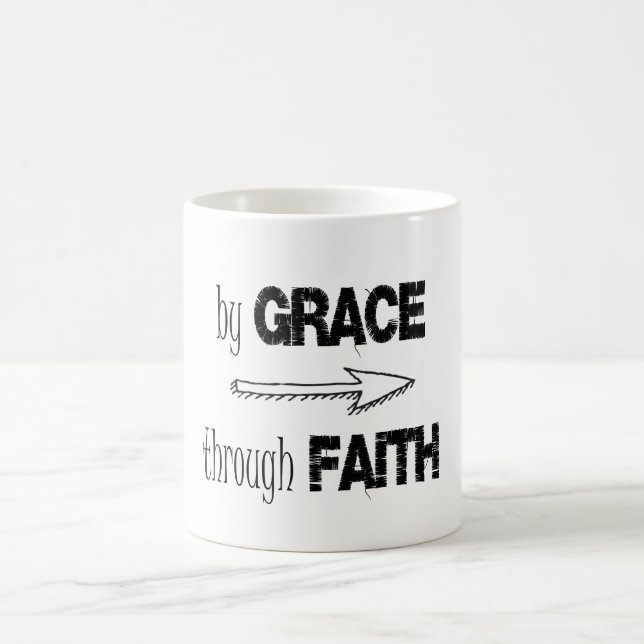 Av Grace through Faith Bible Verse Kaffemugg (Center)