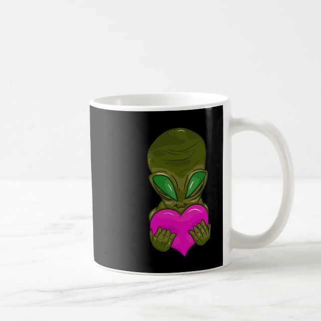 Av Grått Alien med hjärta i Kärlek Kaffemugg (Höger)
