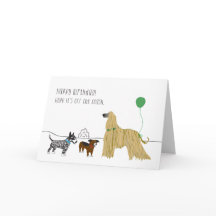 Av Hund Leash Birthday Card