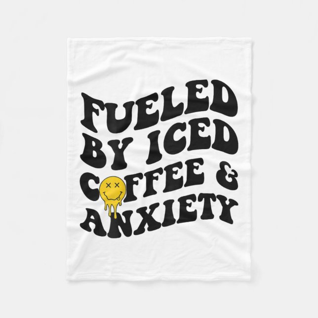 av iserad kaffe och giftig psykisk hälsa på baksid fleecefilt (Framsidan)