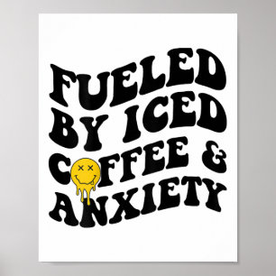 av iserad kaffe och giftig psykisk hälsa på baksid poster
