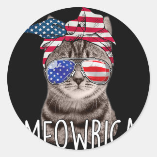 AV Juldagen Självständighet Meowrica meowrica Cat Runt Klistermärke