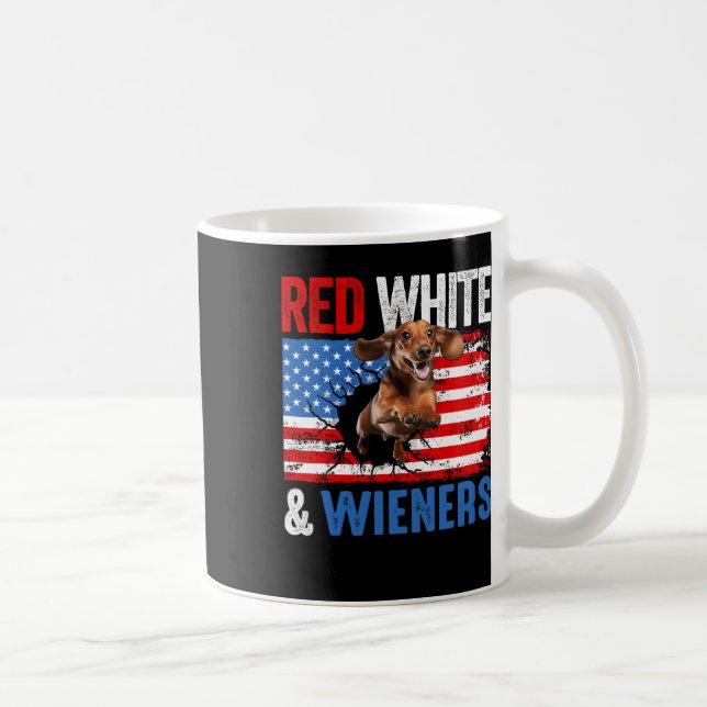 av juli 2010, Dachshund Hund tröja Red White och W Kaffemugg (Höger)