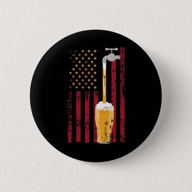 av juli American Flagga Beer Brewing Knapp (Framsida)