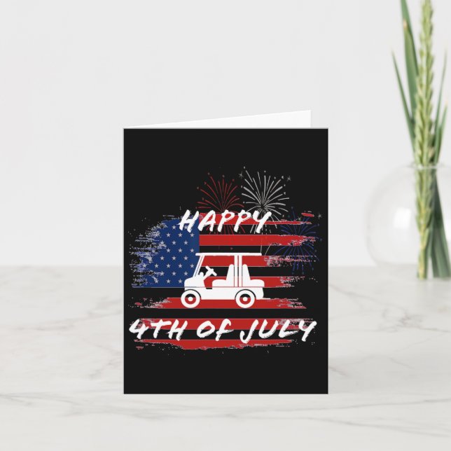 av juli Looping Parad Helgdag Golf Cart American Kort (Framsida)