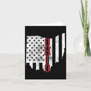 AV Juli Ohio USA:s Flagga Vintage Kort