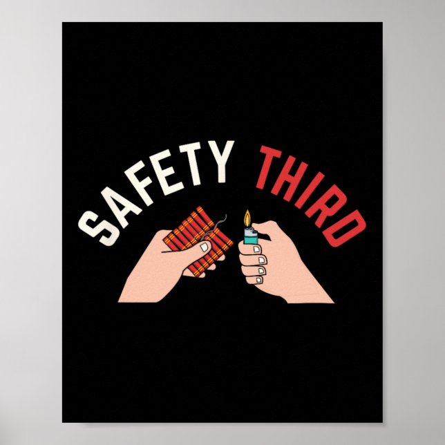 av juli Patriotic Fireworks Safety Third Poster (Framsidan)