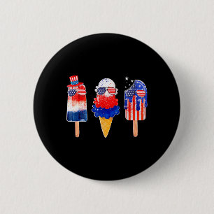 av juli Popsicle Rött vitt blått American Flagga P Knapp