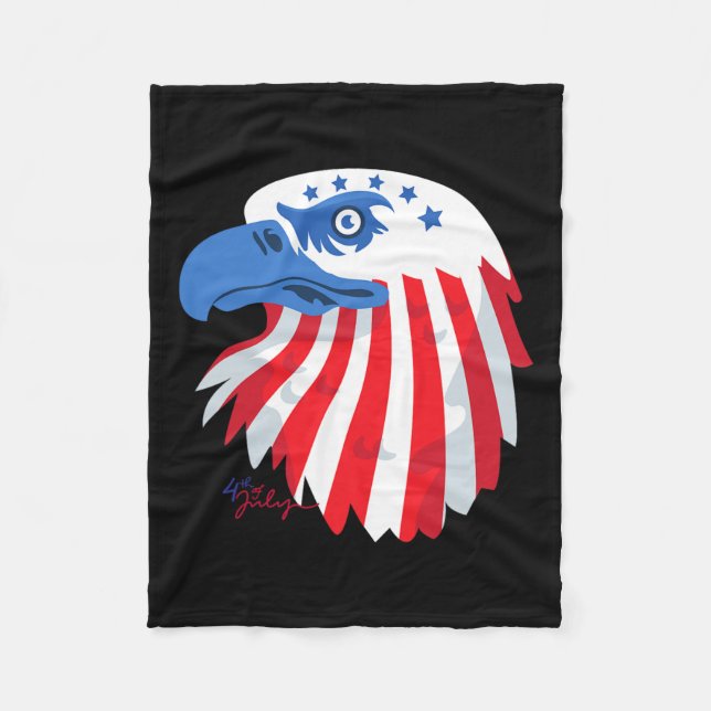 av juli S - Patriotiska tröjor - American Flagga E Fleecefilt (Framsidan)
