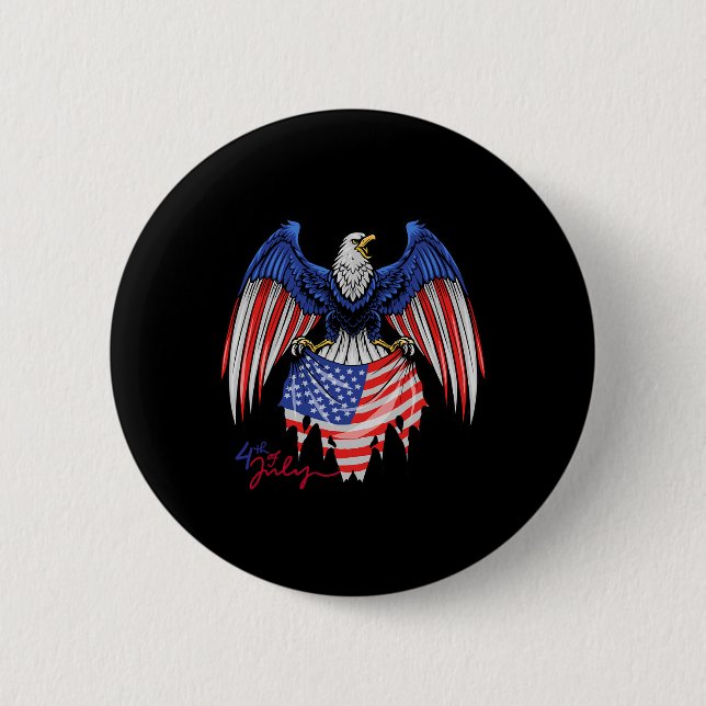av juli S - Patriotiska tröjor - American Flagga E Knapp (Framsida)