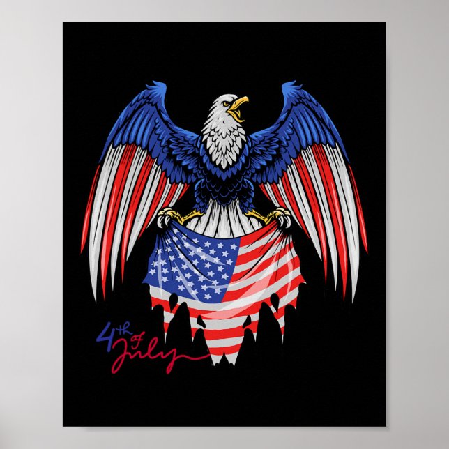 av juli S - Patriotiska tröjor - American Flagga E Poster (Framsidan)
