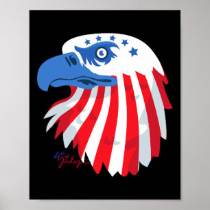 av juli S - Patriotiska tröjor - American Flagga E Poster