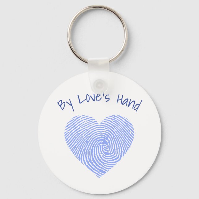 Av Kärlek Hand Fingerprint Keychain Nyckelring (Framsida)