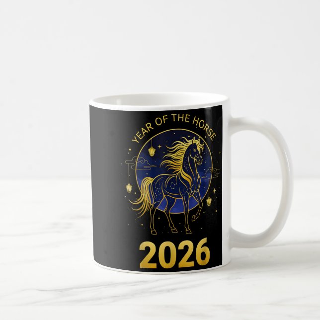 Av kinesisk häst kaffemugg (Höger)