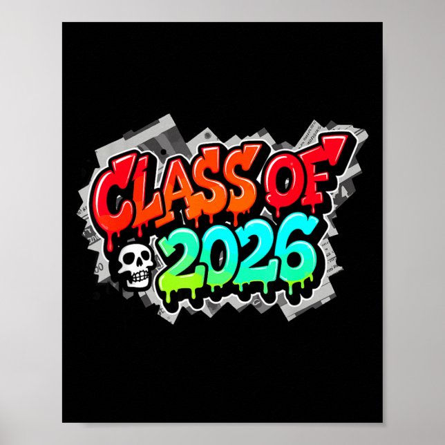 Av klass examen graffiti streetwear dropp poster (Framsidan)