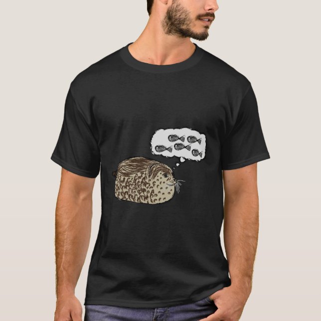 av Knubbigets sälspån av fisk T Shirt (Framsida)