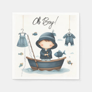 Av Krok Bait Roligt Wood Little Fisherman Baby Sho Pappersservett