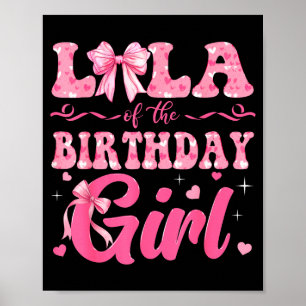 Av Lola Födelsedag Familj Rosa Coquette Poster