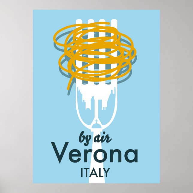 Av Luft Verona-Italiens återreseaffisch. Poster (Framsidan)