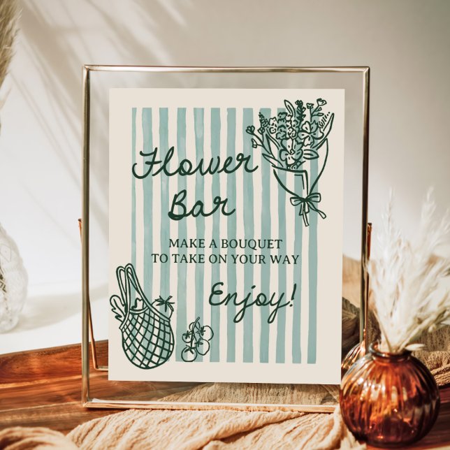 Av Markt Handritad Bröllopsdusch Blomsterbar Poster (Skapare uppladdad)