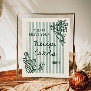 Av Markt Handritad Bröllopsduschrecept Poster