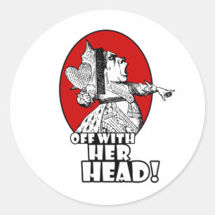 Av med henne Head logotyp Runt Klistermärke