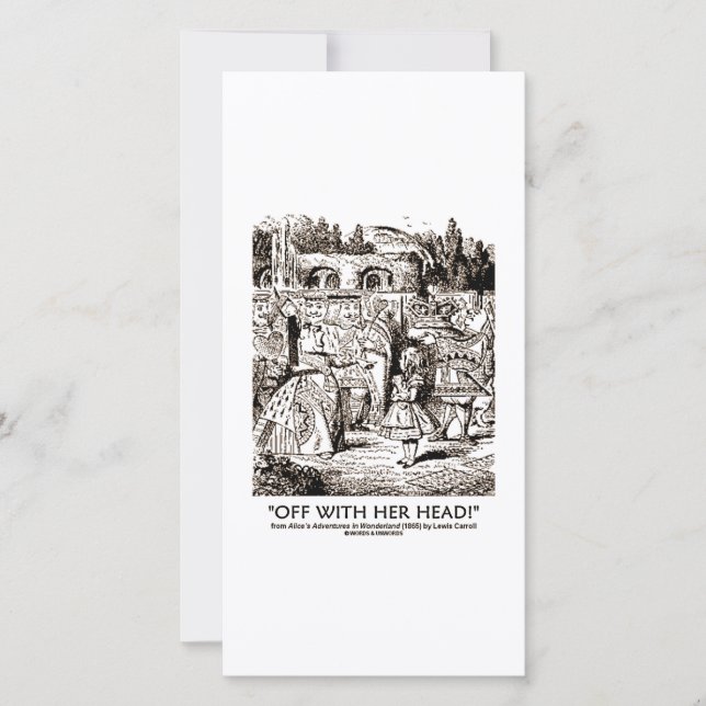 Av med hennes huvud Wonderland Alice Queen Quote (Framsida)