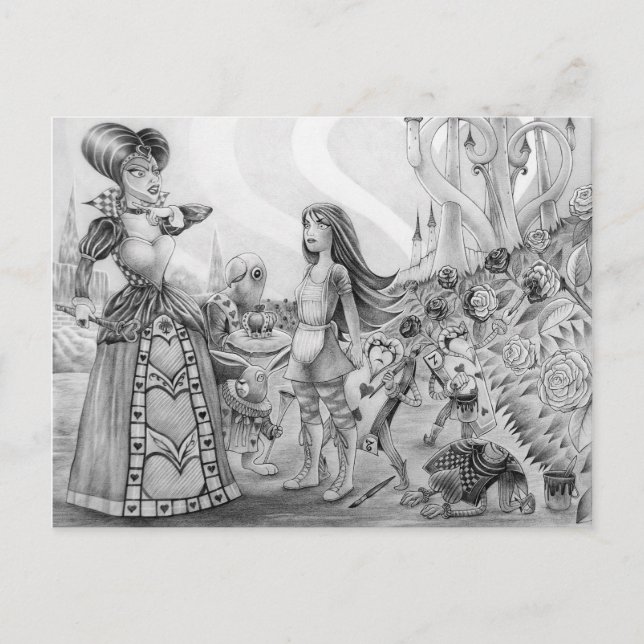 "Av med huvudet!" vykort (Framsida)