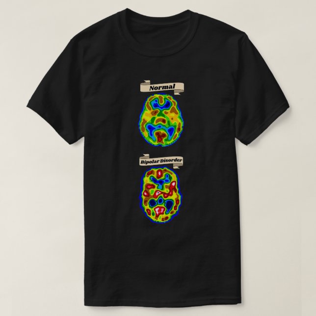 av Normal kontra bipolär hjärnavsökning T Shirt (Design framsida)