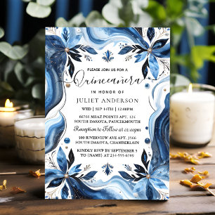 Av Ombre ivory Ice Himmel Guld Royal Blue Quincean Inbjudningar