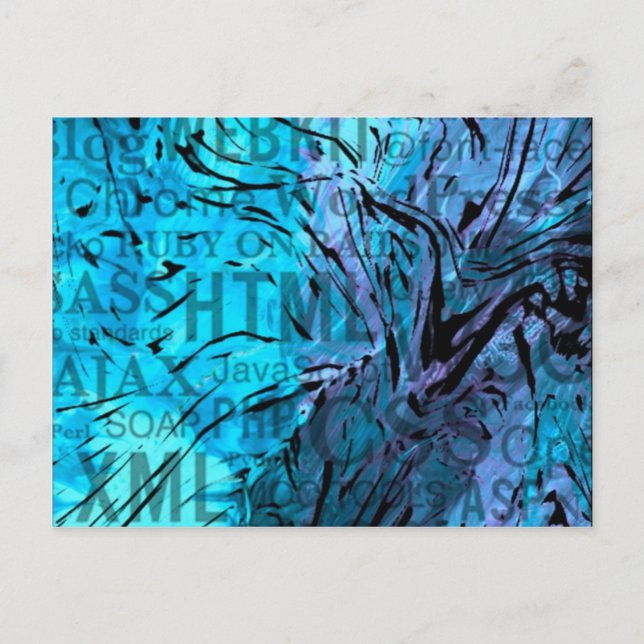 av ord,datorblått vykort (Framsida)