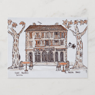 av platanträden, Place Paoli, L'Ile Rousse, Kors Vykort