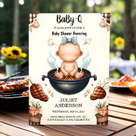 Av Play Babyq Roligt Food Steak Beef Bbq Baby Show Inbjudningar