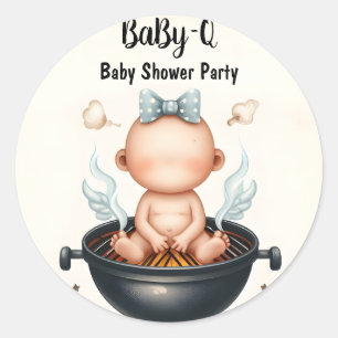 Av Play Babyq Roligt Food Steak Beef Bbq Baby Show Runt Klistermärke