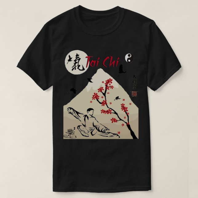 av Qigong-trädgårdskalligrafi t för Tai Chi Kärlek Shirt (Design framsida)