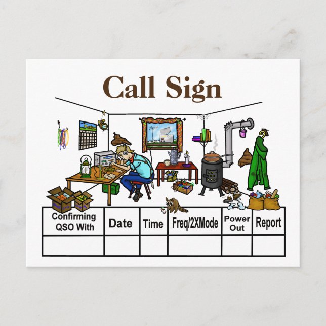 Av QSL-kort för Rutnätsham-radiosändare Vykort (Framsida)