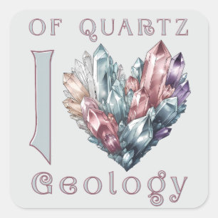 Av Quartz I Kärlek geologi - Quartz Heart Fyrkantigt Klistermärke