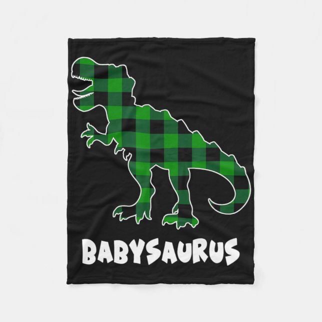 Av Saurus T-Rex Dinosaurer Plaid St Patricks Day  Fleecefilt (Framsidan)