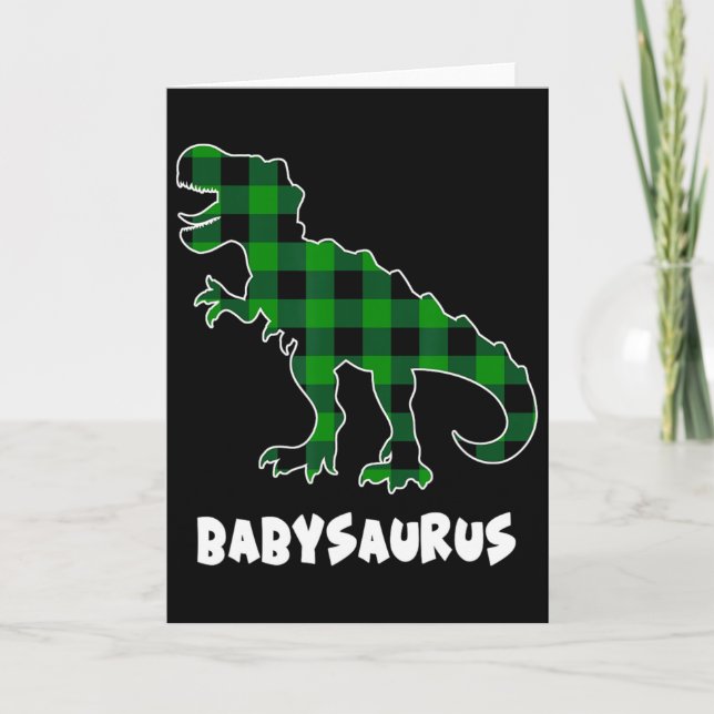Av Saurus T-Rex Dinosaurer Plaid St Patricks Day  Kort (Framsida)