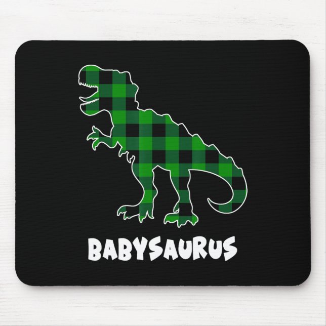 Av Saurus T-Rex Dinosaurer Plaid St Patricks Day  Musmatta (Framsidan)