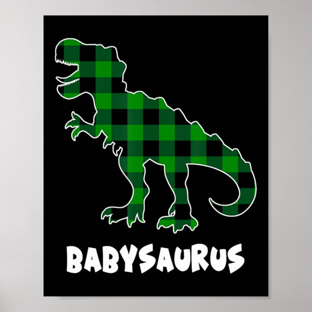 Av Saurus T-Rex Dinosaurer Plaid St Patricks Day  Poster (Framsidan)