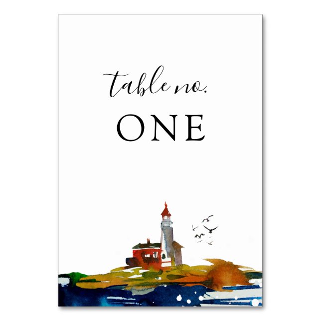 av Sea Bröllop Bord Card Bordsnummer (Framsidan)