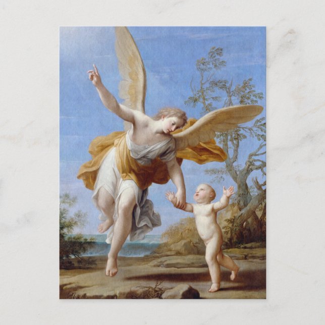 Av Seashore Angel och Child Vykort (Framsida)