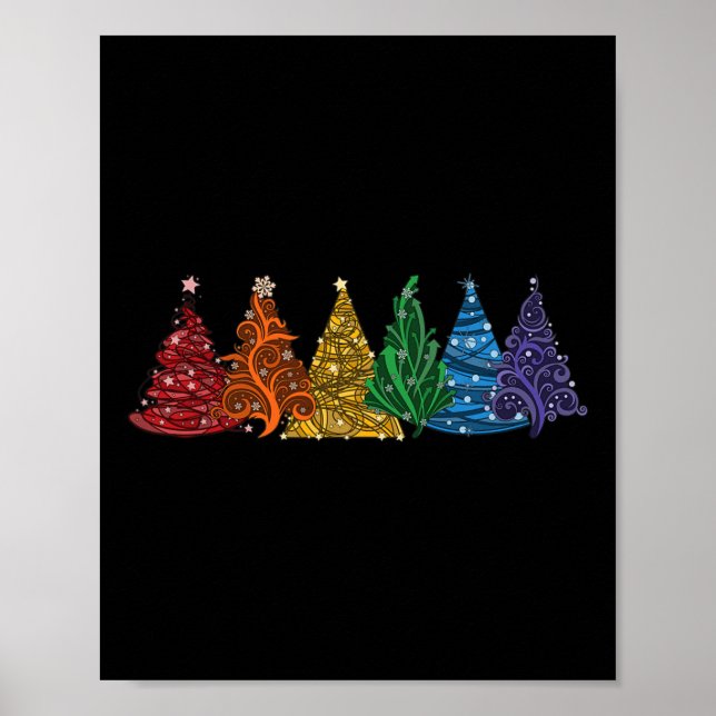 Av sex LGBtq Pride Rainbow Julgranar Vector Poster (Framsidan)