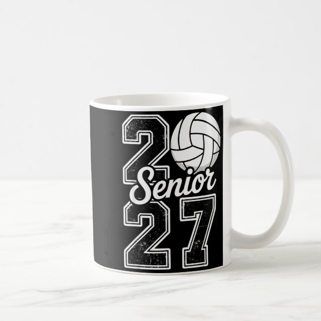 Av Shirt Klass 2027 Volleyball Senior 2027 Kaffemugg (Höger)