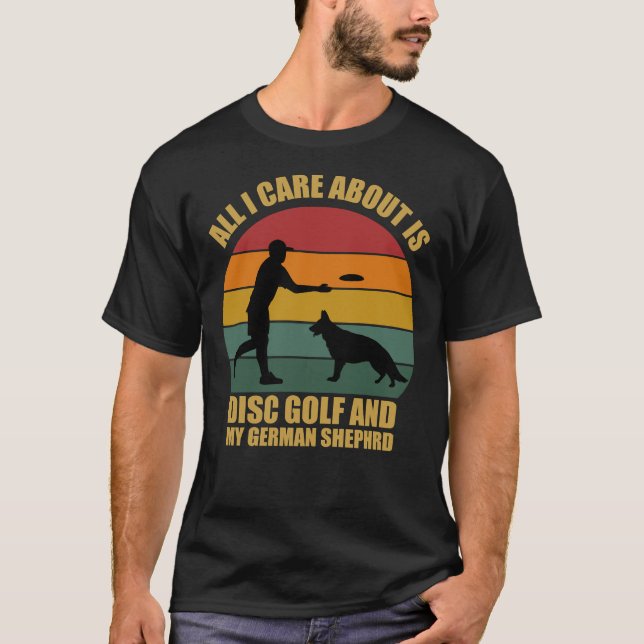 Av skivgolf och tysk herde t shirt (Framsida)