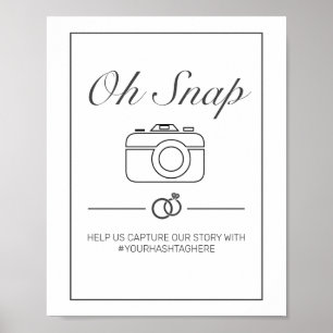 av Snap Bröllop, skriv Modern Minimalist White Bla Poster