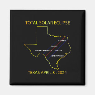 av Solar Eclipse 2024 Interactive Karta Texas Ecli Magnet