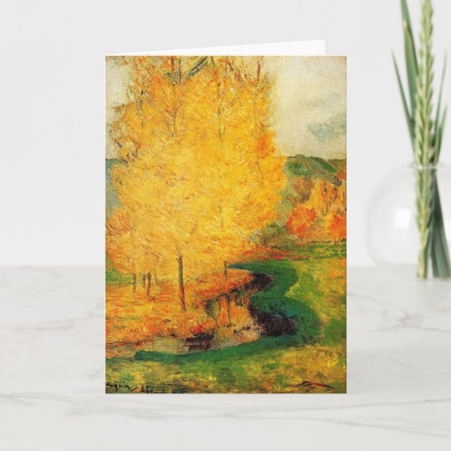 Av strömmen, hösten - Paul Gauguin - c1885 Kort (Framsida)