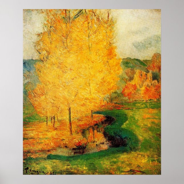 Av strömmen, hösten - Paul Gauguin - c1885 Poster (Framsidan)